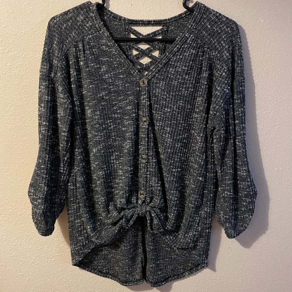 NWOT Nobo Front Tie Roll-Tab Top